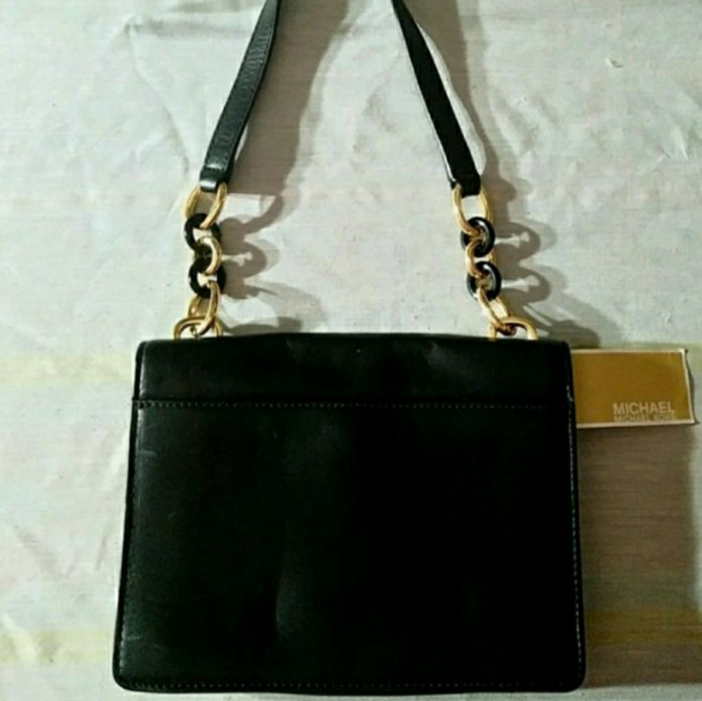 Michael Kors Cynthia Black Leather Small Handbag - Picture 2 of 5